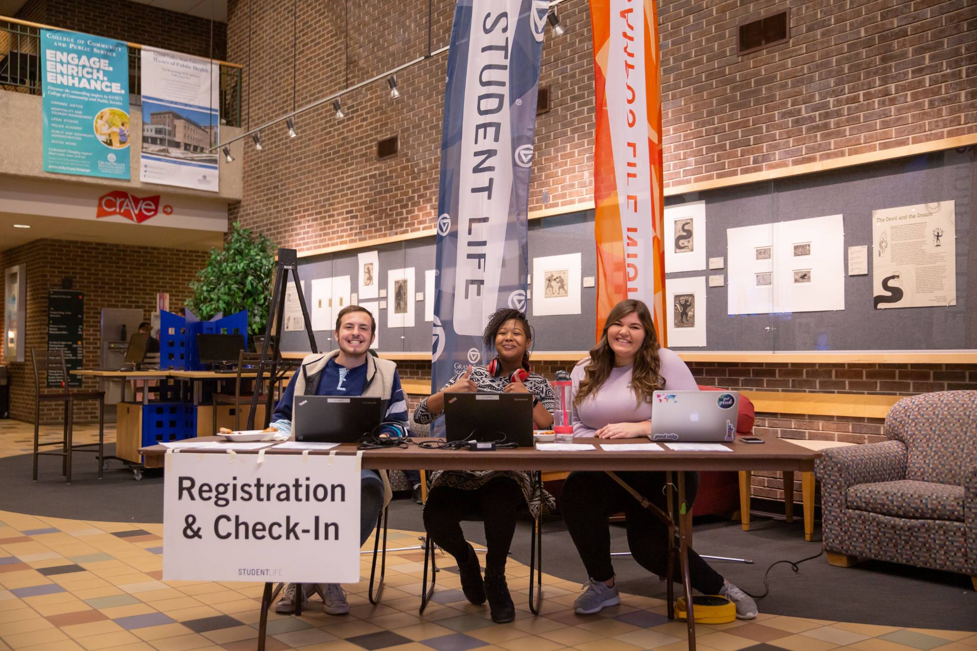 Registration and Sign up table at Winter Campus Life Night
